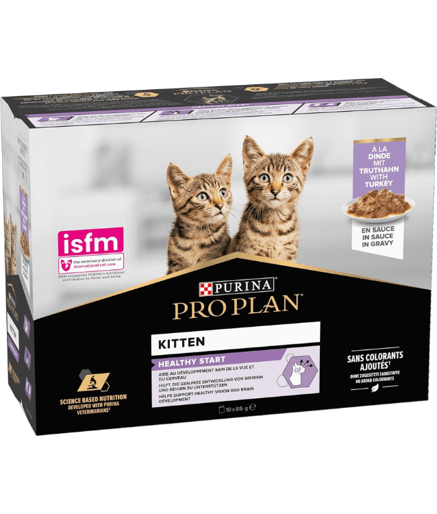 Purina - Pro Plan, Kitten, Wet Cat Food, Turkey in Gravy 85gx10