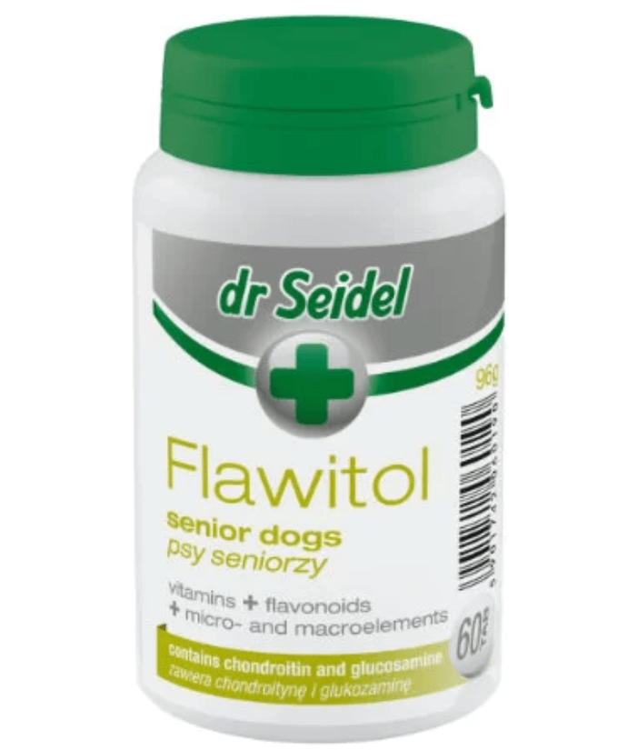 Dr Seidel - Flawitol Senior Dogs, Glucosamine, Chondroitin, Flavonoids, Senior Care, Hip & Joint Support - 60 Tablets