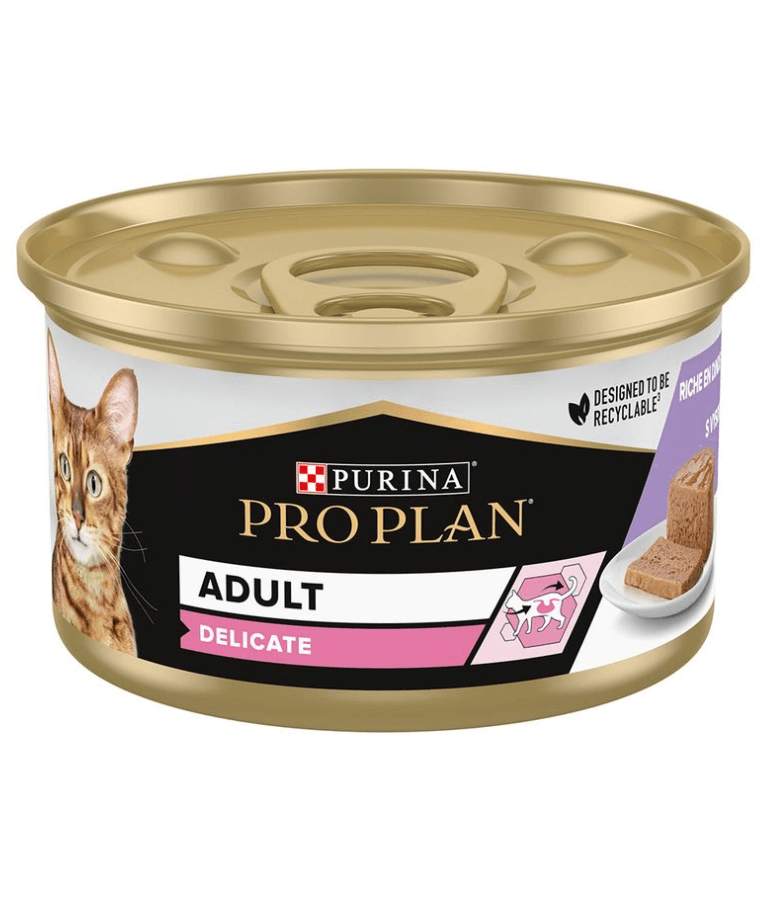 Purina - Pro Plan, Adult Delicate Digestion, Wet Cat Food, Mousse rich in Turkey 85g - 1 Can