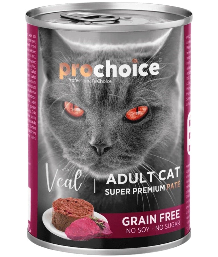 Prochoice - Adult Cat Premium Pate With Veal 400g - 1 Can