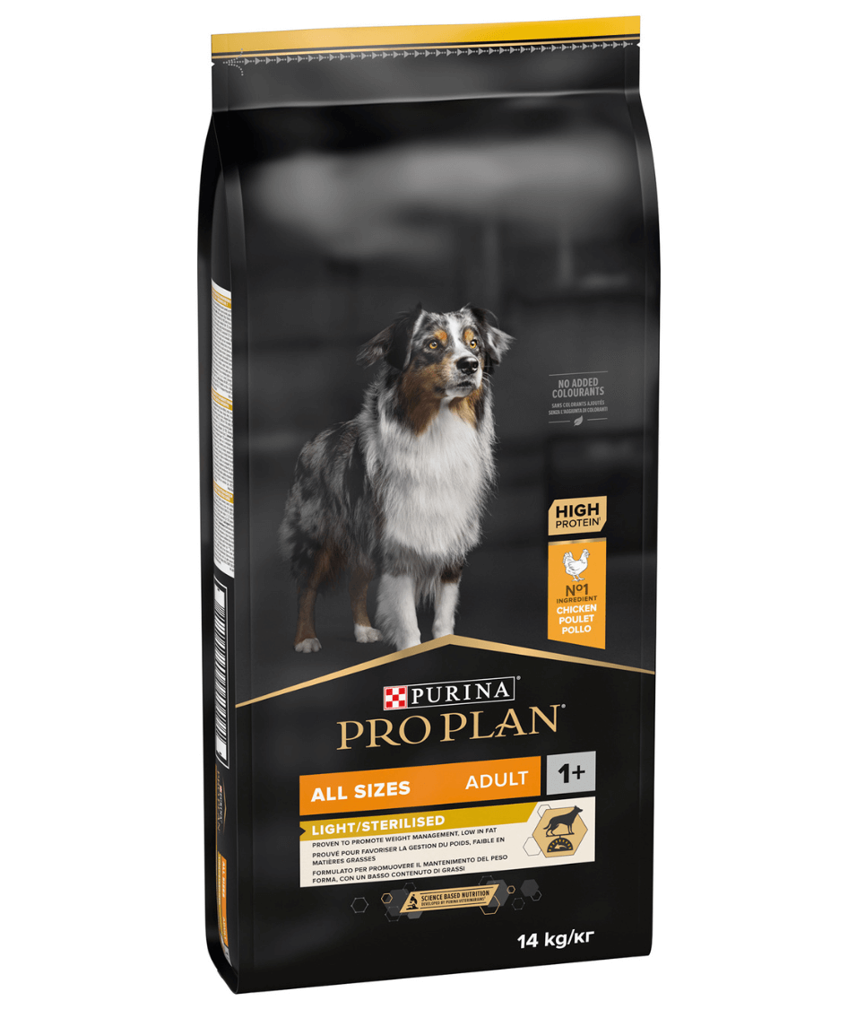 Purina - Pro Plan, Light Sterilized All Sizes Adult, Dry Dog food with Chicken 3kg-14kg - 3kg