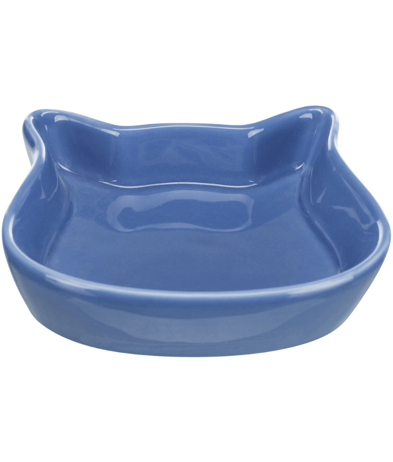 Trixie - Ceramic Cat Bowl – Cat-Shaped Design 0.25L / 12cm - Blue