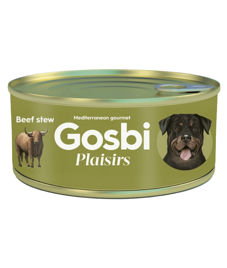 Gosbi - Plaisirs, Grain Free Beef Stew Adult Complementary Wet Dog Food - Hypoallergenic, Monoprotein, Weight Control 170g-370g - 170g