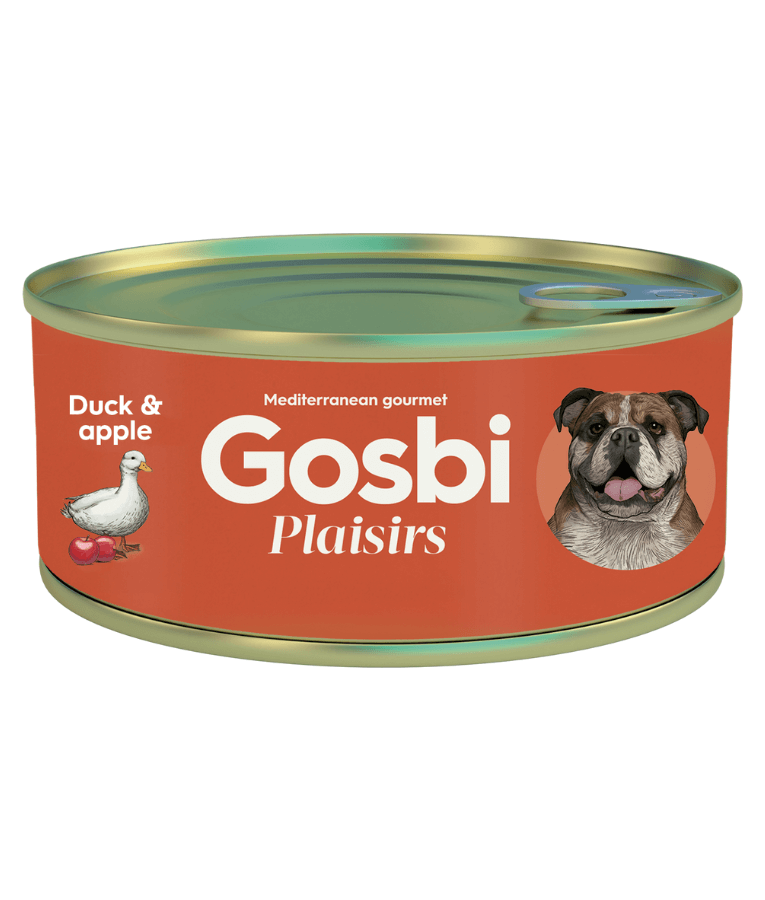 Gosbi - Plaisirs, Grain-Free Duck & Apple Adult Complementary Wet Dog Food, High EnergyContent, All-Natural For Active Dogs 150g-400g - 150 g