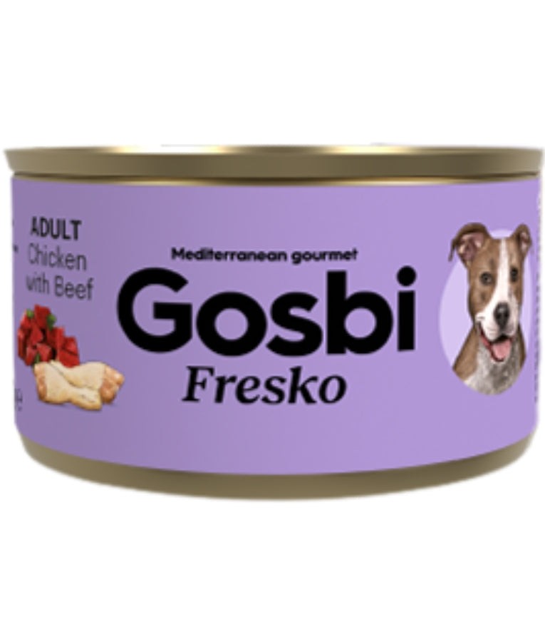 Gosbi - Fresko, Grain-Free Chicken & Beef Adult Complementary Wet Dog Food - 150 g
