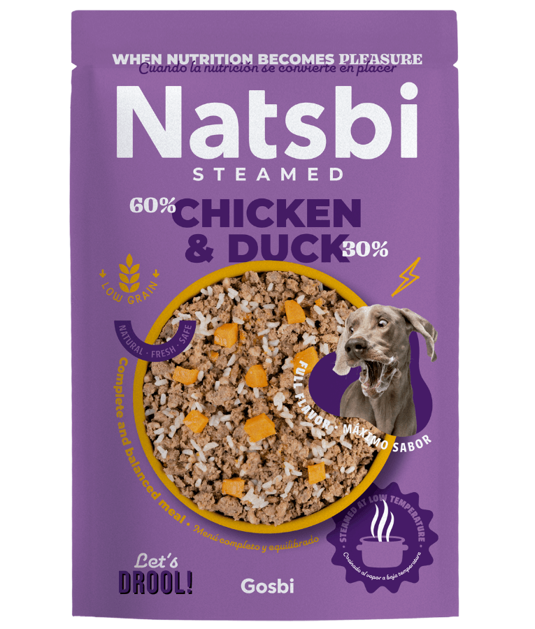 Gosbi - Natsbi Steamed, Duck and Chicken Fresh Dog Food For Adults and Puppies – With Wholegrain Rice, All Natural Meal 200g-500g - 200g