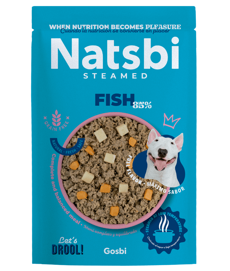 Gosbi - Natsbi Steamed, Fish Fresh Dog Food For Adults and Puppies – Grain-Free, All Natural Meal 200g-500g - 200g