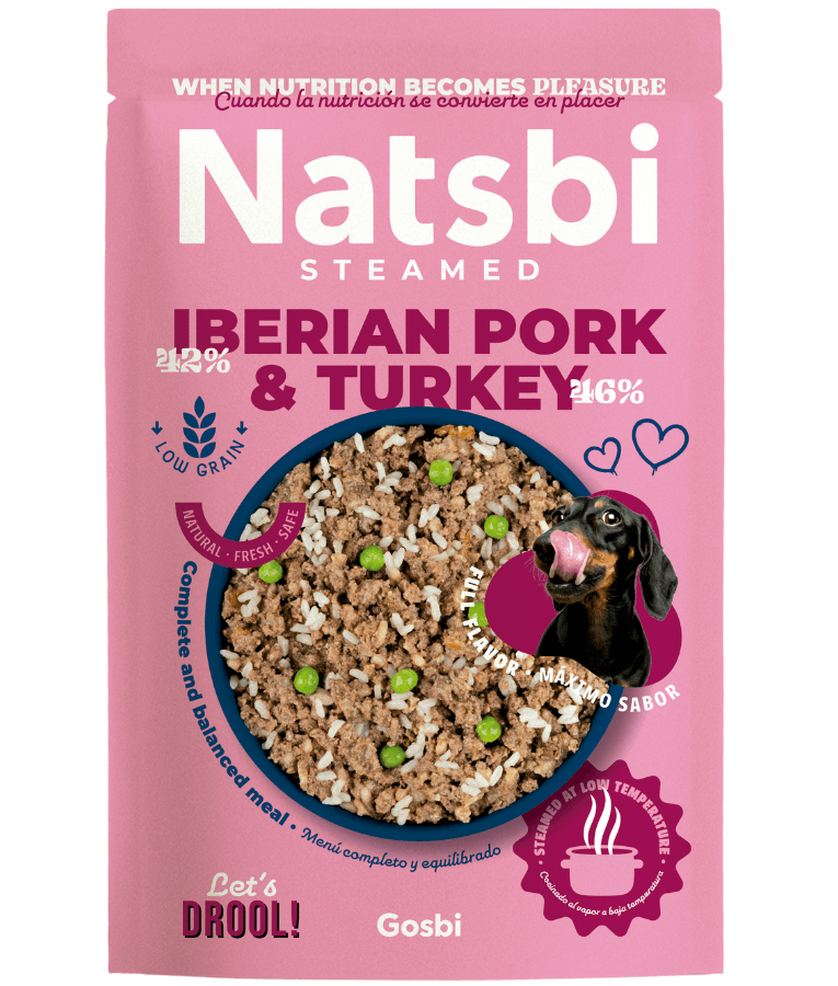 Gosbi - Natsbi Steamed, Turkey and Pork Fresh Dog Food For Adults and Puppies – With Wholegrain Rice, All Natural Meal 200g-500g - 200g