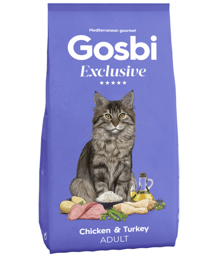 Gosbi - Exclusive, Chicken and Turkey Adult Dry Cat Food – Hair and Skin Support 1.5kg-6kg - 1.5kg