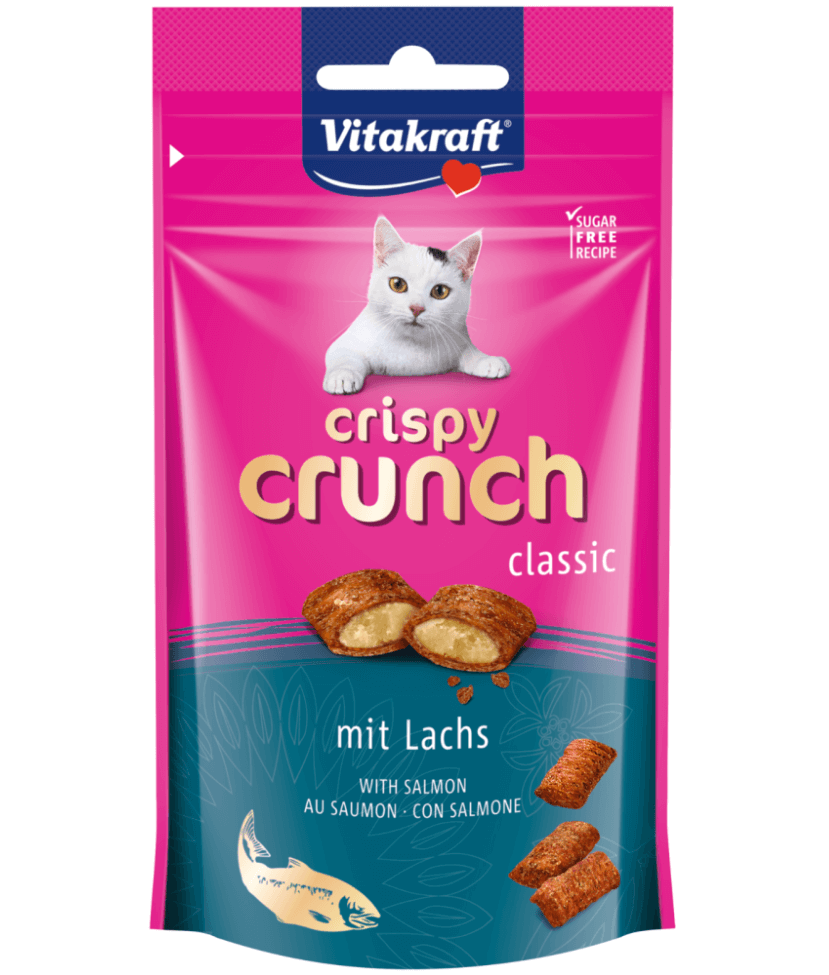 Vitakraft - Crispy Crunch, Classic Crunchy Bites With Mit Lachs (Salmon) - 60g - 1 Pouch