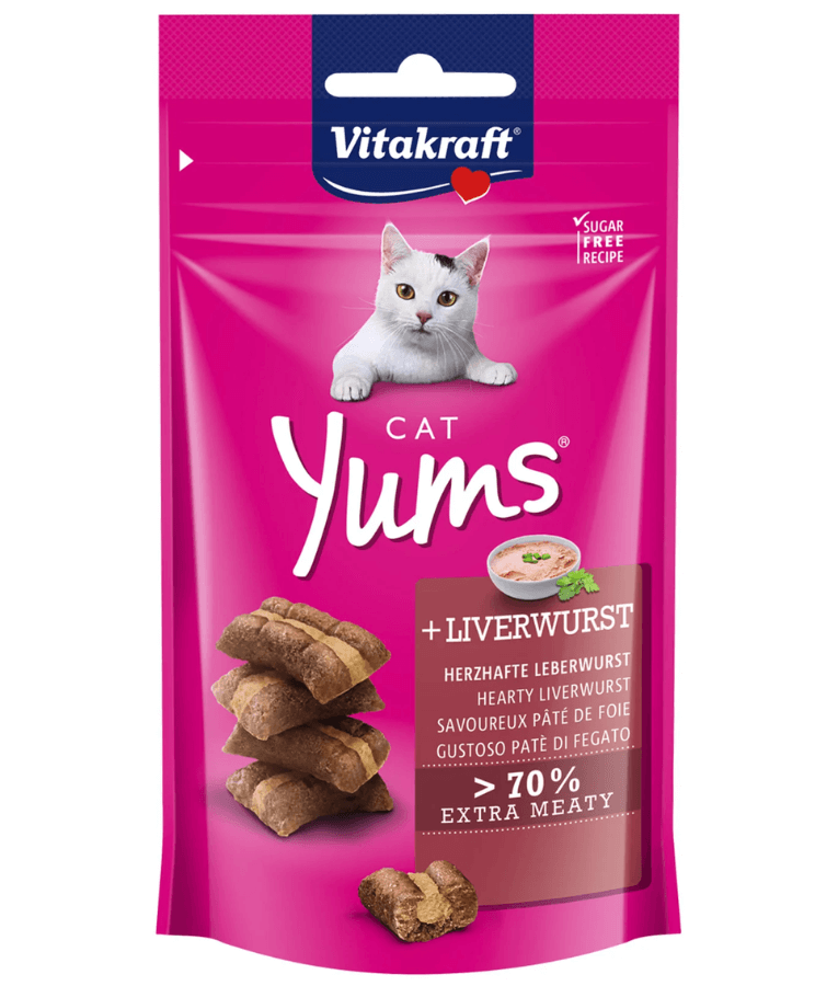Vitakraft - Cat Yums, Soft Bites With Liverwurst (Liver Sausage) - 40g - 1 Pouch