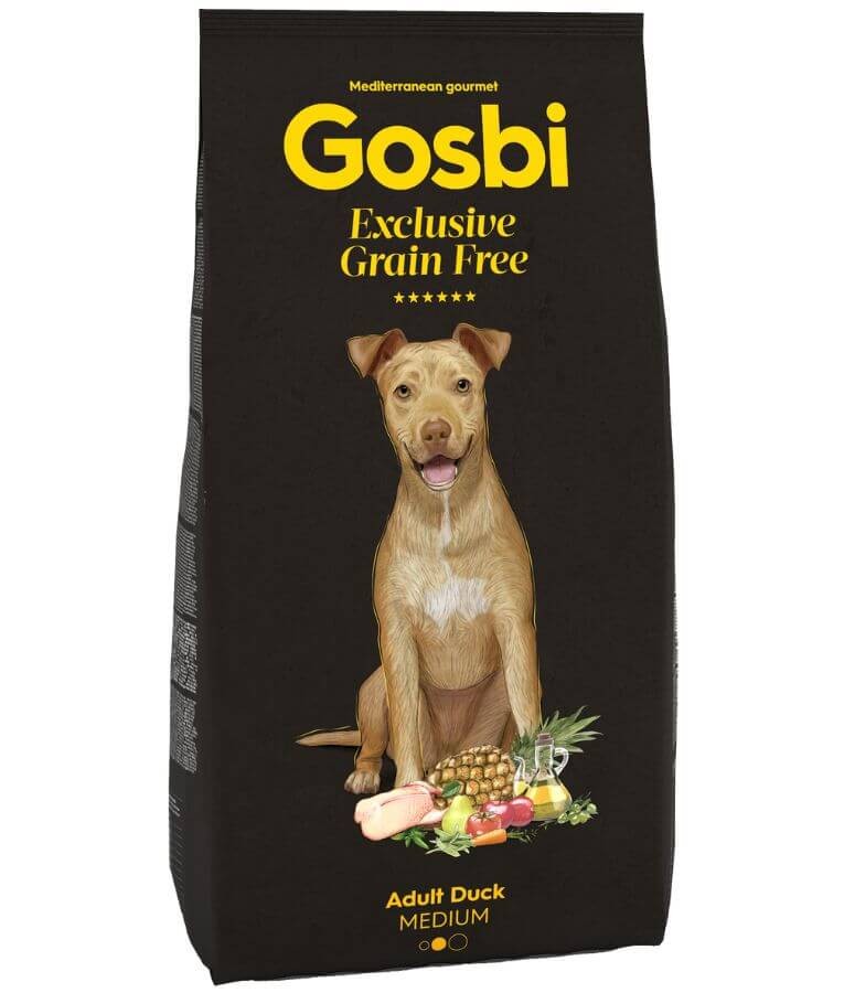 Gosbi - Exclusive Grain Free, Hypoallergenic Duck, Adult Dry Dog Food For Medium Breeds - 3kg, 12kg - 3kg