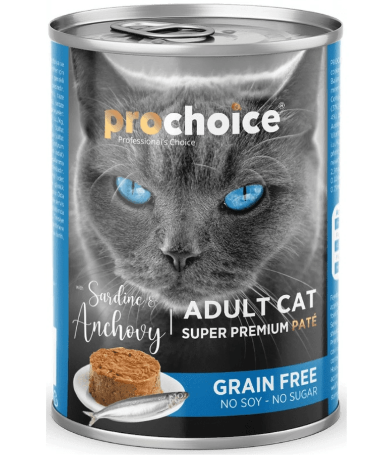 Prochoice - Adult Cat Premium Pate With Sardine & Anchovy - 400g - 1 Can