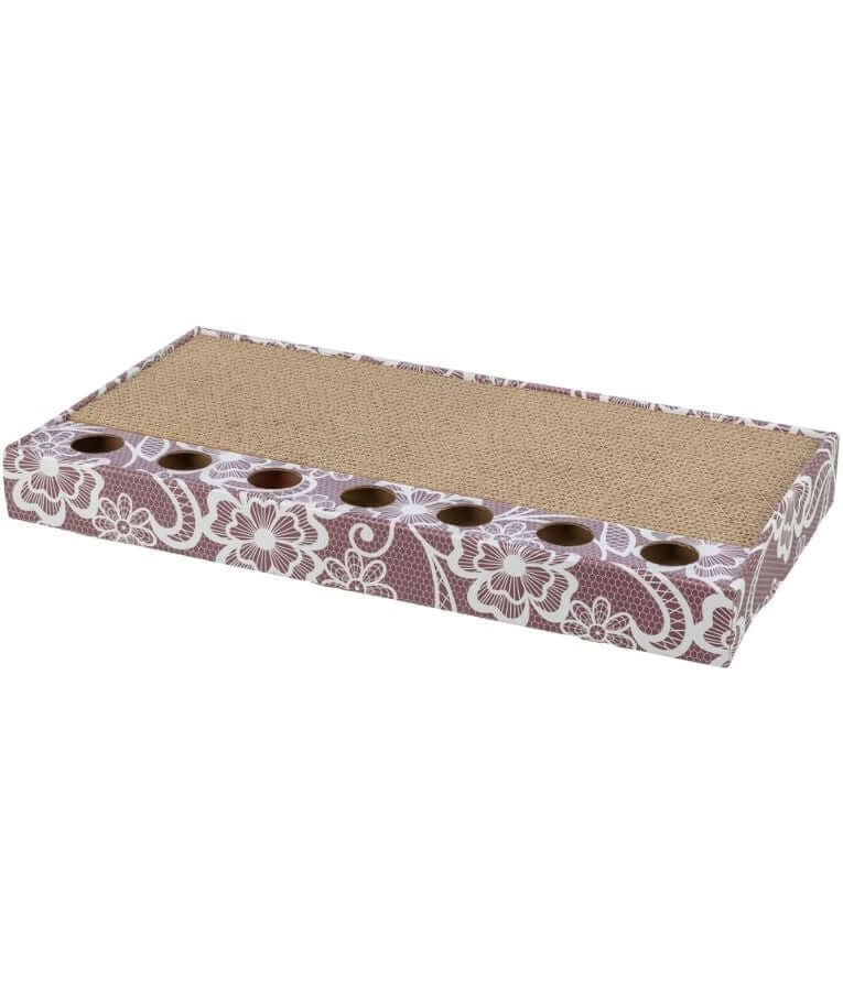 Trixie - Scratching Cardboard with 2 Toy Balls, Catnip-Infused Cat Scratcher - 48 × 5 × 25 cm