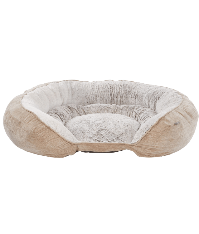 Top Paw - Orthopedic Premium Support Oval Lounger, Memory Foam, Plush Beige, Washable Cover - L, XL - Large