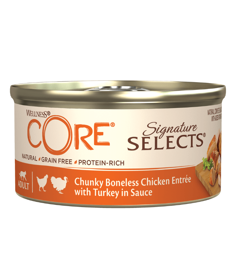 Wellness CORE - Signature Selects, Chicken & Turkey, High-Protein, Grain-Free, Adult Wet Cat Food - 79g - 1 Can