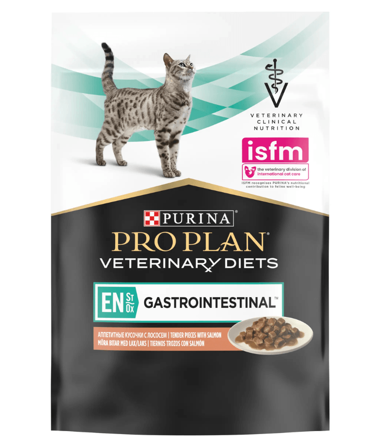 Purina - Pro Plan, Veterinary Diets, EN Gastrointestinal Cat Pouch Salmon - 85g - 1 Pouch