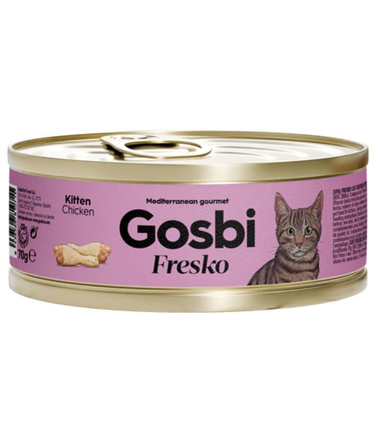 Gosbi - Fresko, Chicken Complementary Kitten Wet Cat Food – 70g - Can
