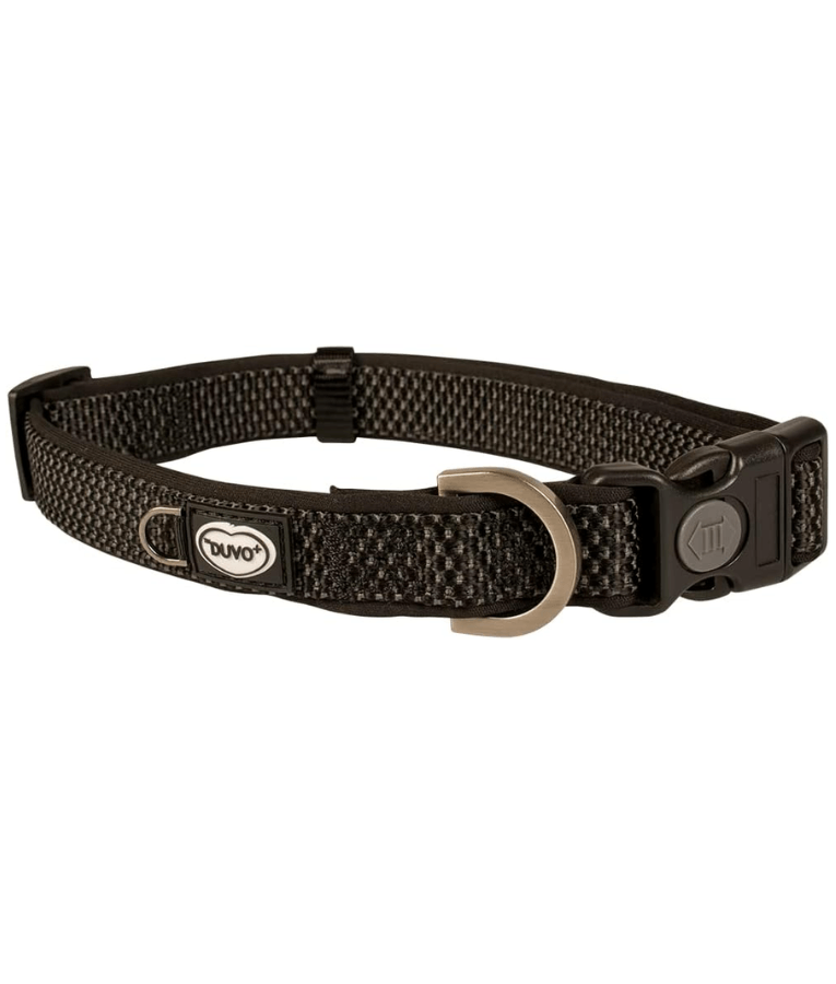 Duvo+ – EXPLOR East Nylon Dog Collar, Black, Weather-Resistant & Reflective – XL
