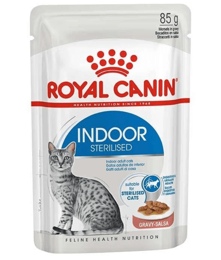 Royal Canin - Indoor Sterilised in Gravy Wet Cat Food for Indoor Sterilised Cats – 85g - 1 Pouch