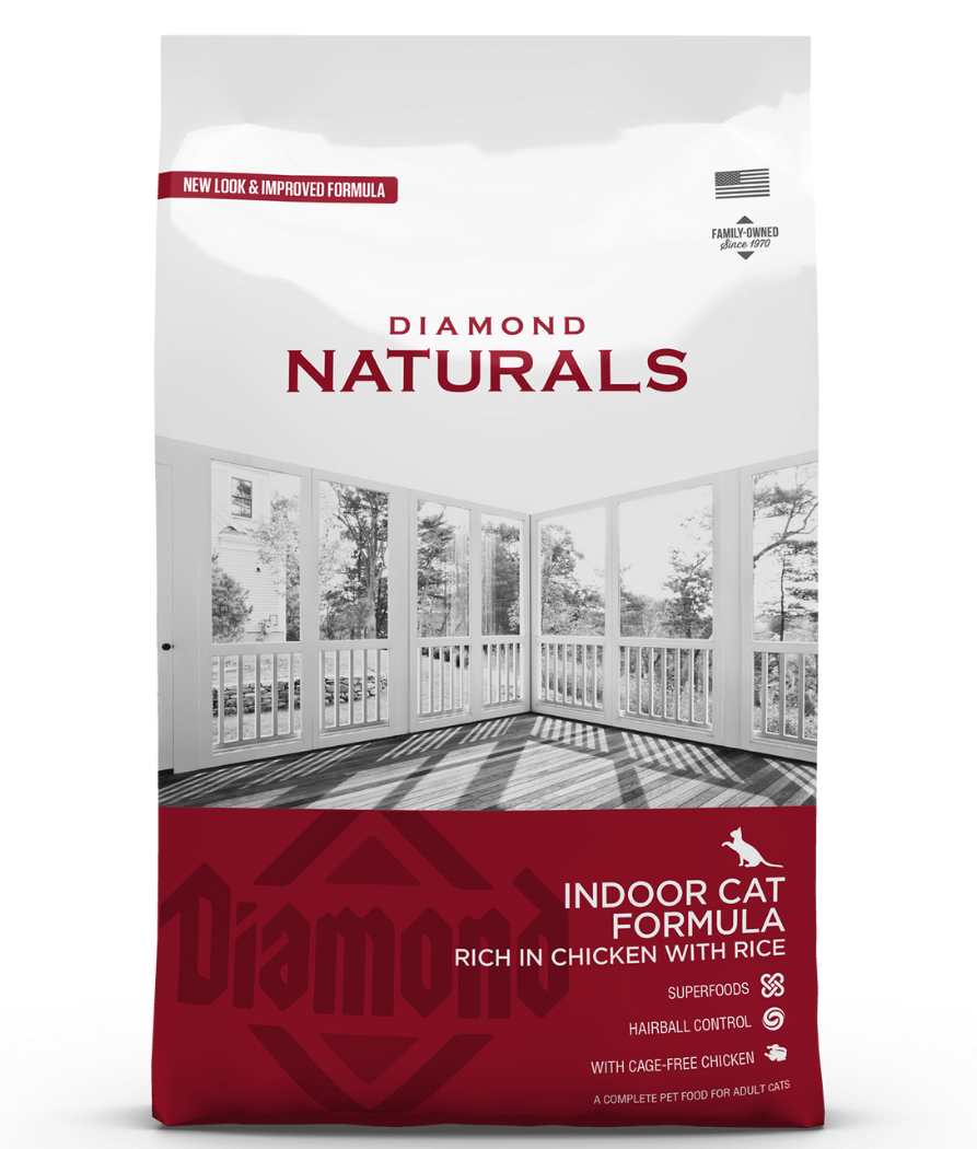 Diamond Naturals - Indoor Chicken & Rice Cat Adult Dry Food - Hairball Control - 3kg - 3 Kg