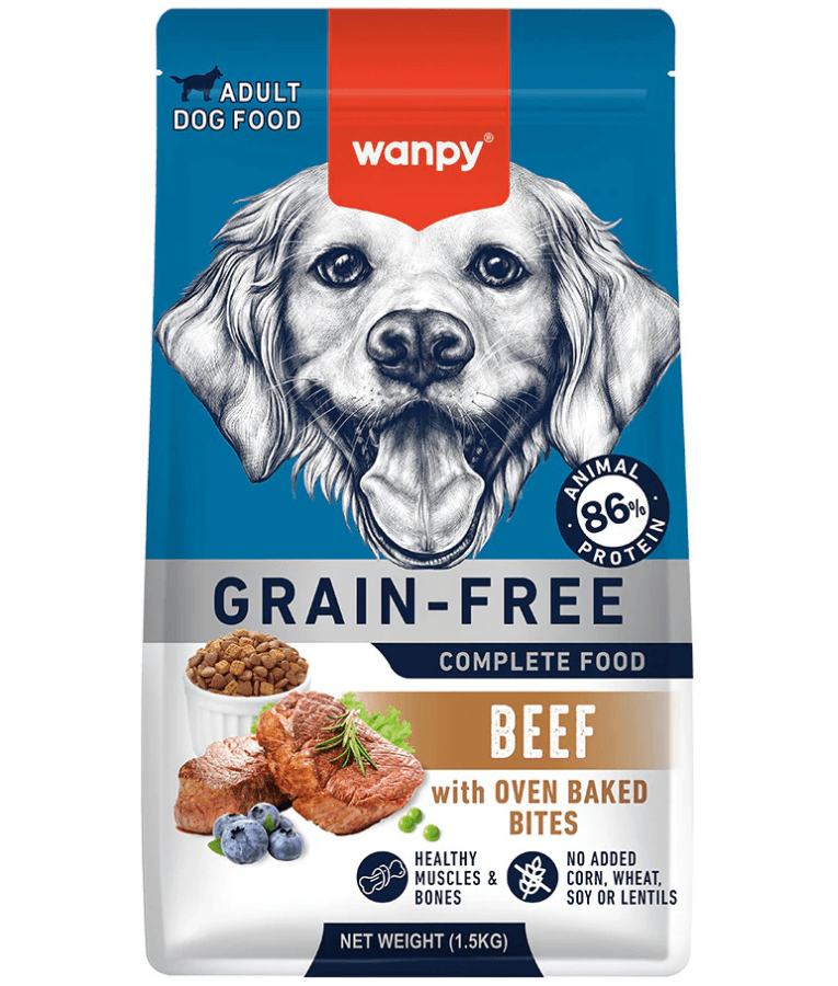 Wanpy – Grain-Free Beef Adult Dry Dog Food, High Animal Protein, Hypoallergenic, Small & Medium Breed Sizes Adult Dog Food - 1.5 kg - 12 kg - 1.5 Kg