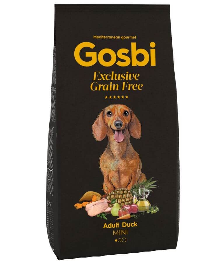 Gosbi - Exclusive Grain Free, Hypoallergenic, Duck Adult Dry Dog Food For Small and Mini Breeds - 2kg - 2 Kg