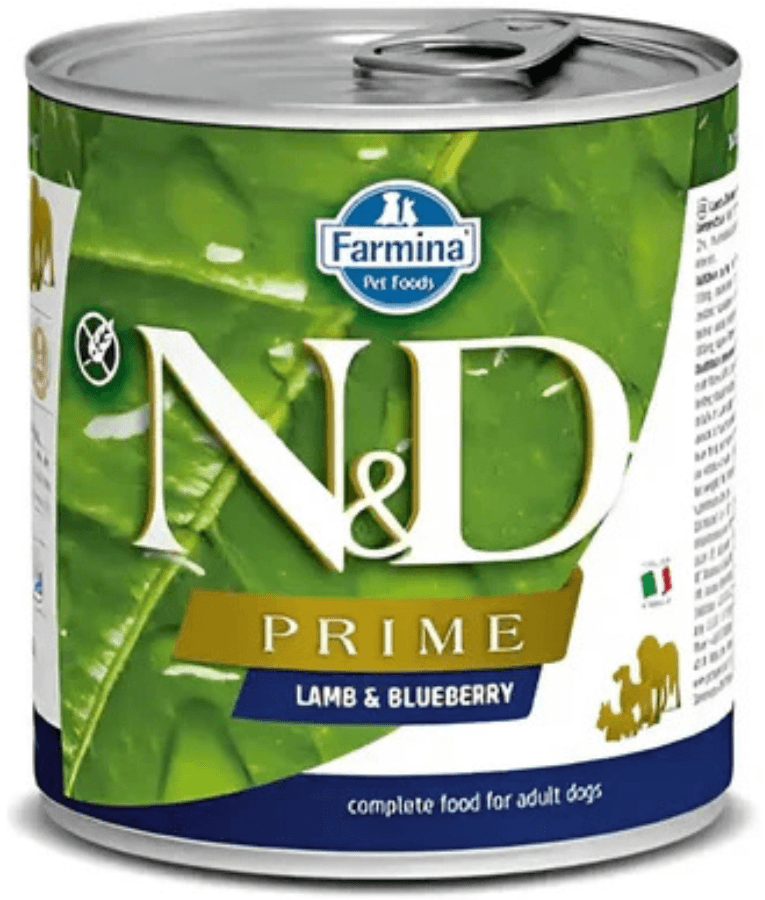Farmina - N&D Lamb & Blueberry, Grain-Free, High Animal Protein, Low Glycemic, Adult All Breed Sizes Wet Dog Food - 285 g - 1 Can