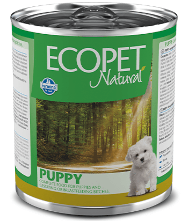 Farmina - Ecopet Natural Chicken, Growth Support, Digestive Health, Puppy All Breed Sizes Wet Dog Food - 300 g - 1 Can