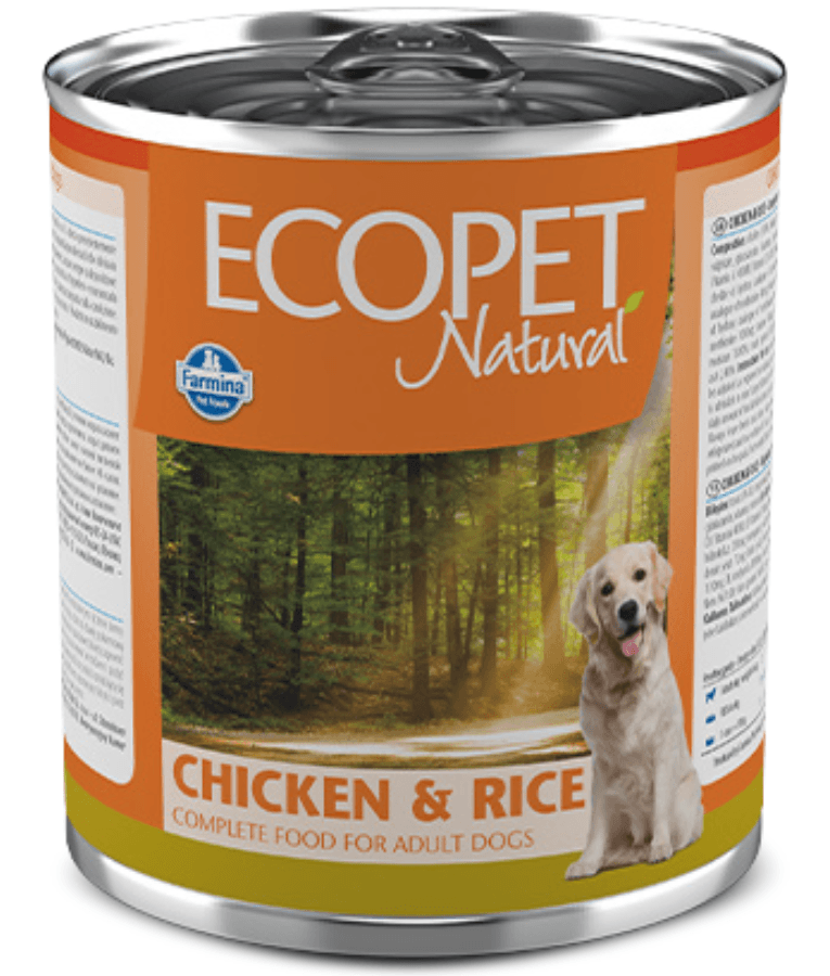 Farmina - Ecopet Natural Chicken & Rice, Adult All Breed Sizes, Complete Nutrition Wet Dog Food - 300 g - 1 Can