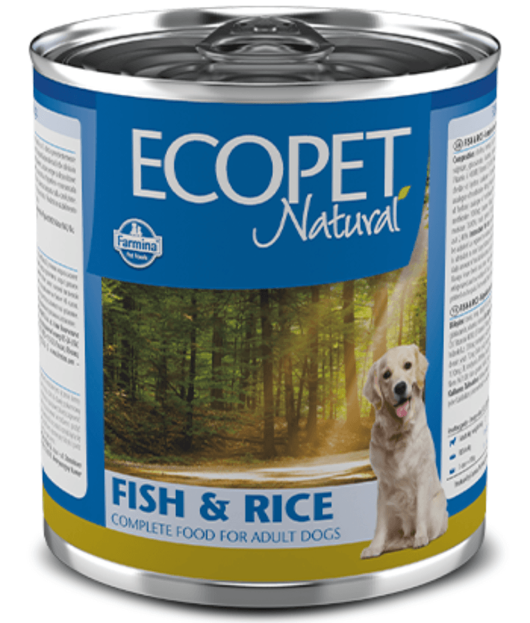 Farmina - Ecopet Natural Fish & Rice, Adult All Breed Sizes, Complete Nutrition Wet Dog Food - 300 g - 1 Can