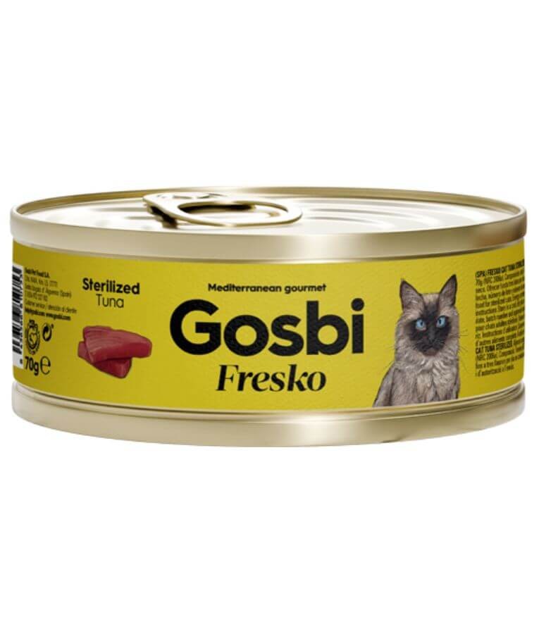 Gosbi - Fresko, Tuna Sterilized Complementary Adult Wet Cat Food - 70g - 1 Can