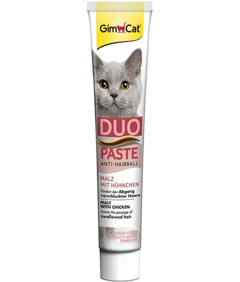 GimCat - Anti-Hairball Duo Paste, Malt & Chicken, Hairball Control, Digestive Support, All Life Stages - 50g