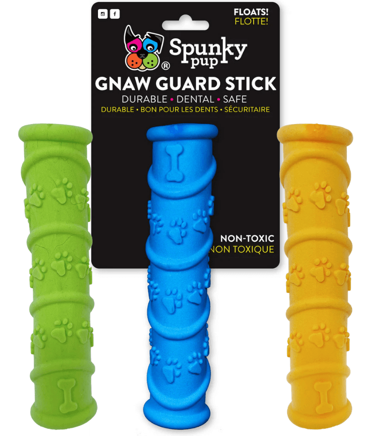 Spunky Pup - Gnaw Guard Stick Foam Toy, Textured Dental Chew - Floating Dog Toy - Orange