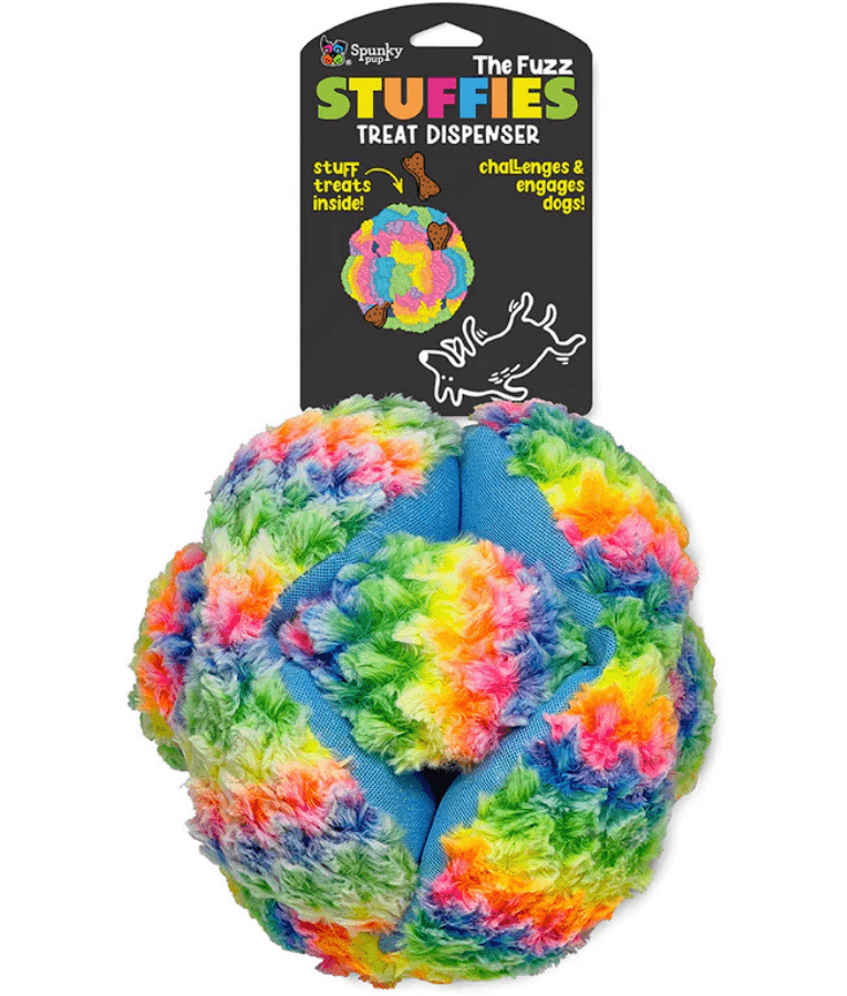 Spunky Pup - Fuzz Stuffies Treat Dispensing Plush Toy, Fun Enrichment - XL