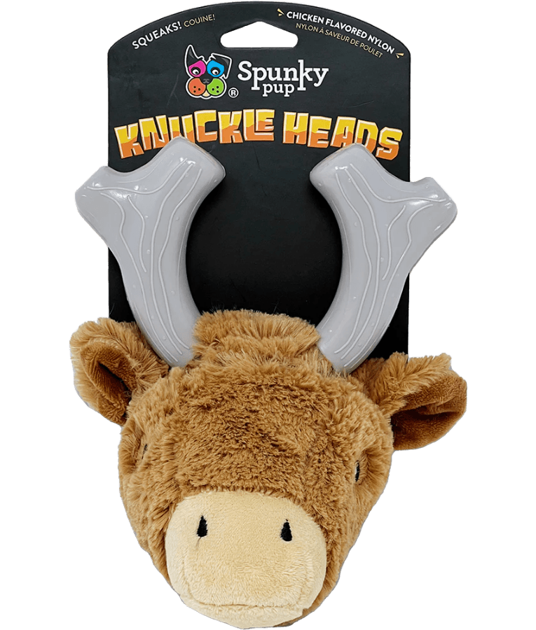 Spunky Pup - Knuckleheads Deer 2-in-1 Plush & Nylon Chew Toy, Dental Play