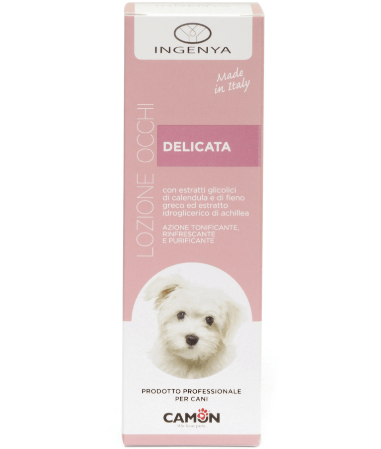 Camon - Gentle Dog Eye Lotion, Calendula Extract, Fenugreek Extract, Yarrow Extract, Eye Cleaning, Soothing & Tear Stain Reduction - 100ml