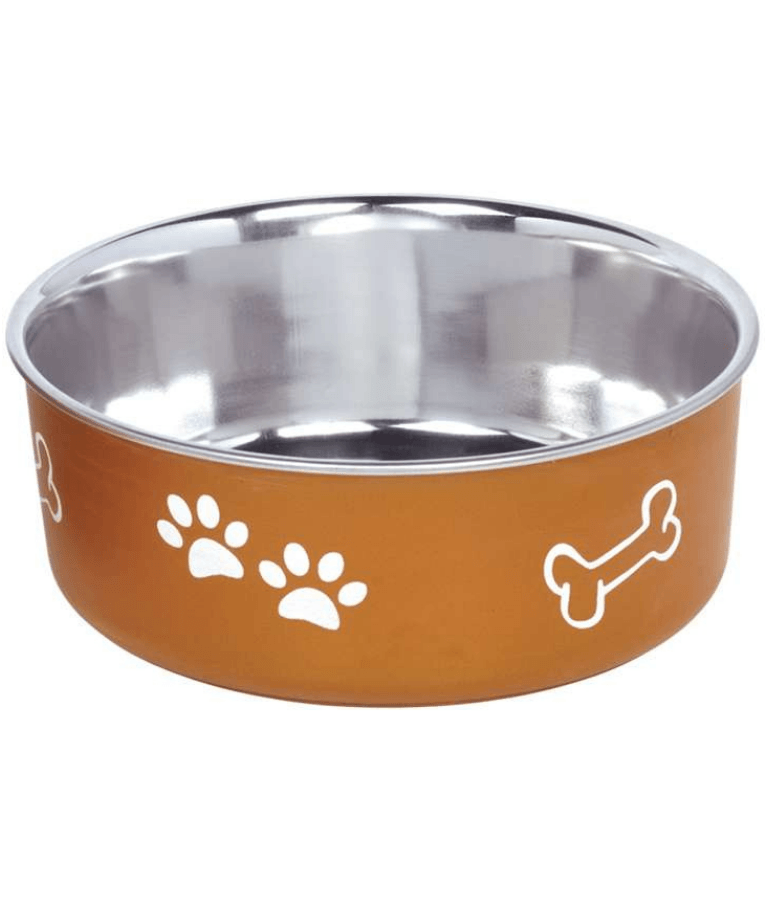 Nobby - Fusion Copper Stainless Steel Dog Bowl, Non-Slip Rubber Base, Dishwasher Safe, Durable Feeding Bowl, Medium Size - 16 cm 0.94 Liter