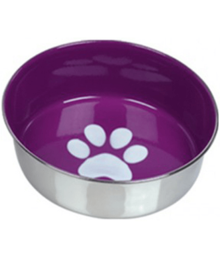 Nobby - Heavy Paw Purple Stainless Steel Dog Bowl, Non-Slip Base, Heavy Duty Design, Stable Feeding - 20.5 cm 1.8 L - 24 cm 2.7 L - Large