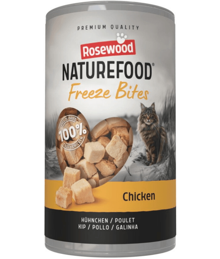 Rosewood – Naturefood Freeze Bites Chicken, Freeze-Dried, Grain-Free, High-Protein, All Life Stages Cat Treats - 30g
