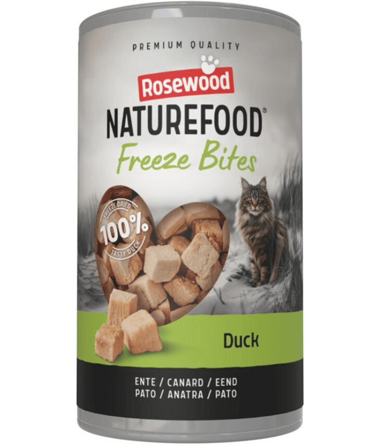 Rosewood - Naturefood Freeze Bites Duck, Freeze-Dried, Grain-Free, High-Protein, All Life Stages Cat Treats - 30g