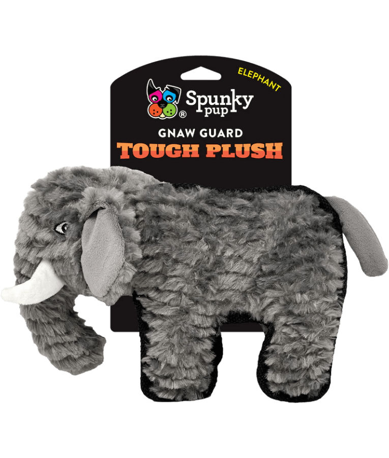 Spunky Pup - Tough Plush Elephant Toy, Triple Stitch Durable Squeaky - Regular