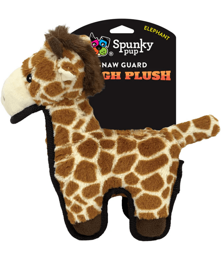 Spunky Pup - Tough Plush Giraffe Toy, Triple Stitch Durable Squeaky - Regular