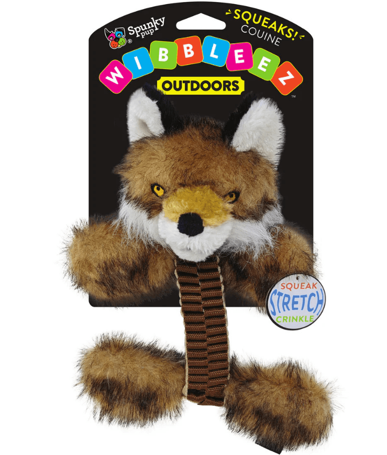 Spunky Pup - Wibbleez Outdoors Fox, Stretch & Squeak Plush Dog Toy