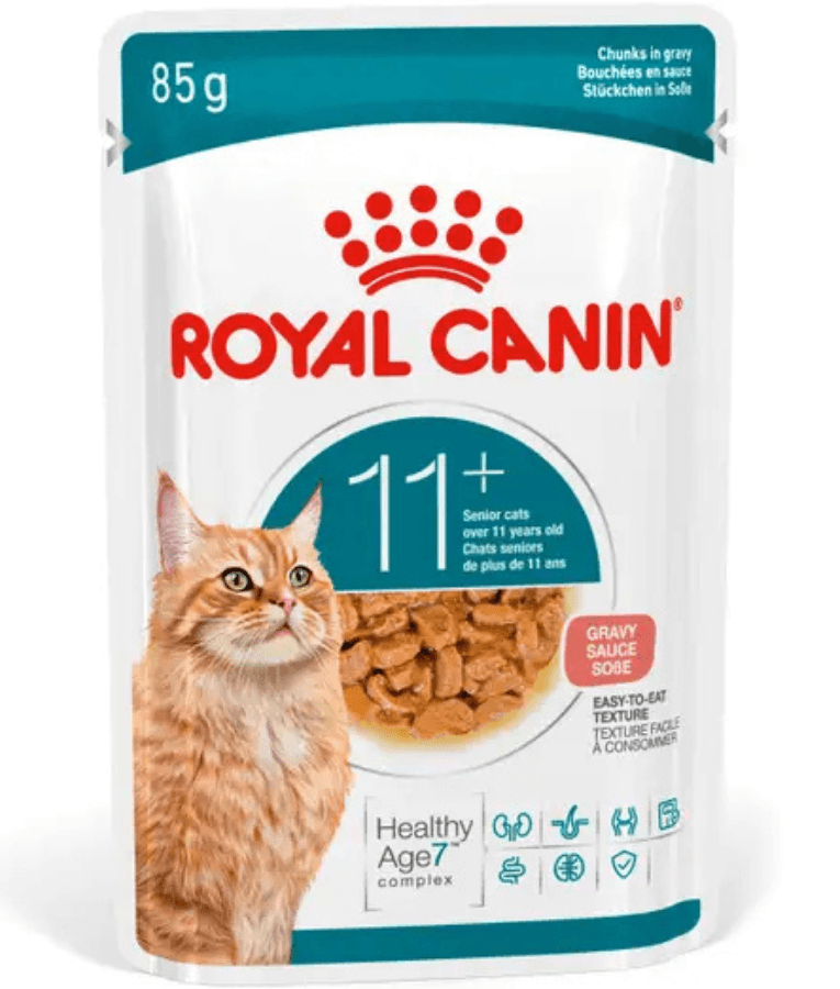 Royal Canin - Ageing 11+ Chunks in Gravy, Senior, HealthyAge7 Complex, Joint & Renal Support, Wet Cat Food - 85g - 1 Pouch