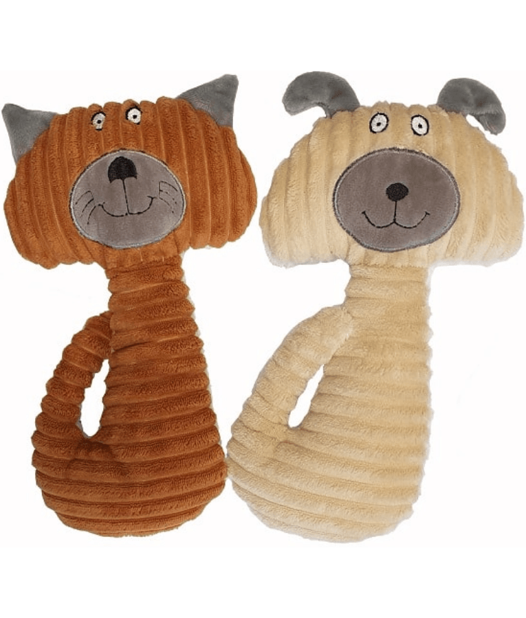 Pet Interest - Cuddly Nice Kitty Plush Dog Toy, Squeaker Sound, Soft Comfort Toy - Beige
