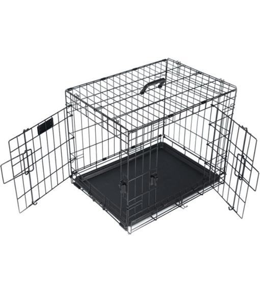 M-Pets - Cruiser Double Door Foldable Wire Dog Crate, Metal Training & Travel Crate - S, M, L, XL - Small
