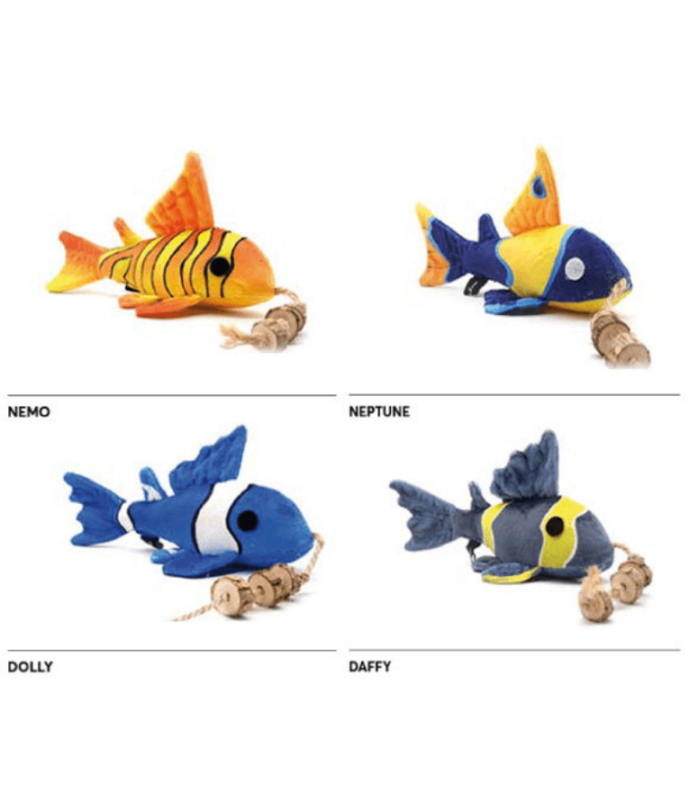 Pet Interest - 3D Tropical Fish Cat Toy with Silvervine, Plush Cat Toy - 22cm - Gold - Nemo