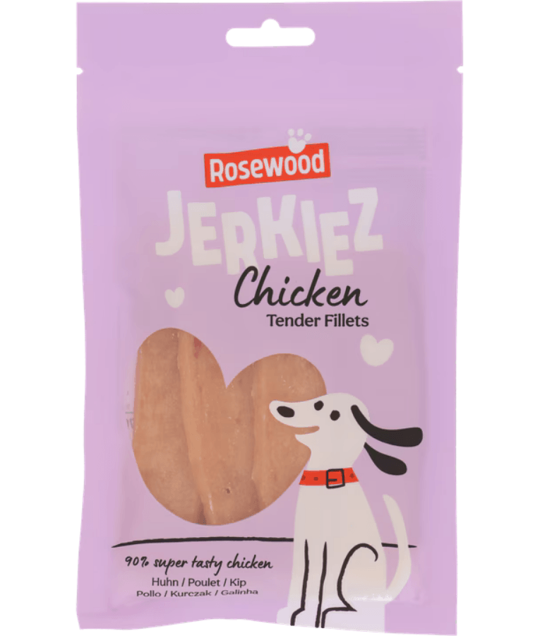Rosewood- Jerkiez Tender Fillets Chicken, High Protein, All Life Stages, Dog Treats - 70 g
