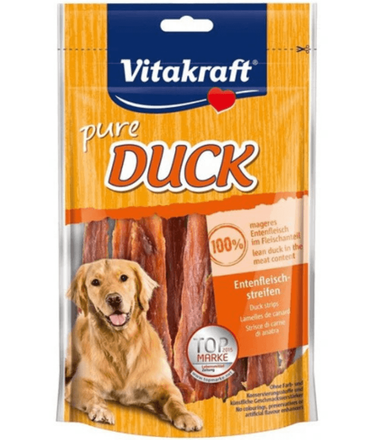Vitakraft - Pure Duck Filets, 93% Duck Meat, High-Protein Dog Treats, All Life Stages - 80 g